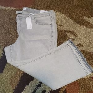 Gray plus size girlfriend denim